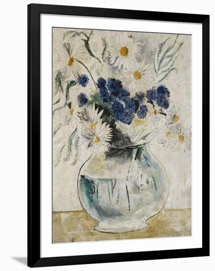 Daisies and Cornflowers in a Glass Bowl-Christopher Wood-Framed Giclee Print