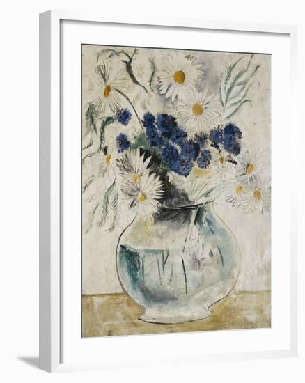 Daisies and Cornflowers in a Glass Bowl-Christopher Wood-Framed Giclee Print