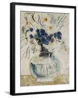 Daisies and Cornflowers in a Glass Bowl-Christopher Wood-Framed Giclee Print