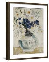 Daisies and Cornflowers in a Glass Bowl-Christopher Wood-Framed Giclee Print