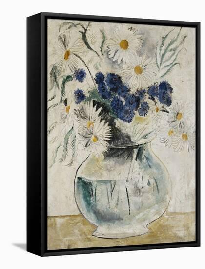 Daisies and Cornflowers in a Glass Bowl-Christopher Wood-Framed Stretched Canvas