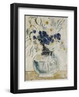 Daisies and Cornflowers in a Glass Bowl-Christopher Wood-Framed Premium Giclee Print