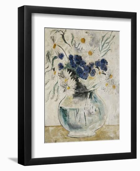 Daisies and Cornflowers in a Glass Bowl-Christopher Wood-Framed Premium Giclee Print