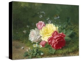 Daisies and Roses-Jules Medard-Stretched Canvas