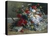 Daisies, Cornflowers Anf Poppies-Eugene Henri Cauchois-Stretched Canvas