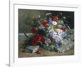 Daisies, Cornflowers Anf Poppies-Eugene Henri Cauchois-Framed Giclee Print