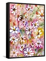 Daisies Galore-Neela Pushparaj-Framed Stretched Canvas