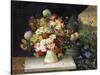Daisies, Hydrangea, Poppies, Carnations and other Flowers in a Vase-Joseph Steiner-Stretched Canvas