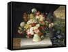 Daisies, Hydrangea, Poppies, Carnations and other Flowers in a Vase-Joseph Steiner-Framed Stretched Canvas