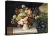 Daisies, Hydrangea, Poppies, Carnations and other Flowers in a Vase-Joseph Steiner-Stretched Canvas
