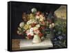 Daisies, Hydrangea, Poppies, Carnations and other Flowers in a Vase-Joseph Steiner-Framed Stretched Canvas