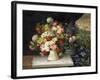 Daisies, Hydrangea, Poppies, Carnations and other Flowers in a Vase-Joseph Steiner-Framed Giclee Print