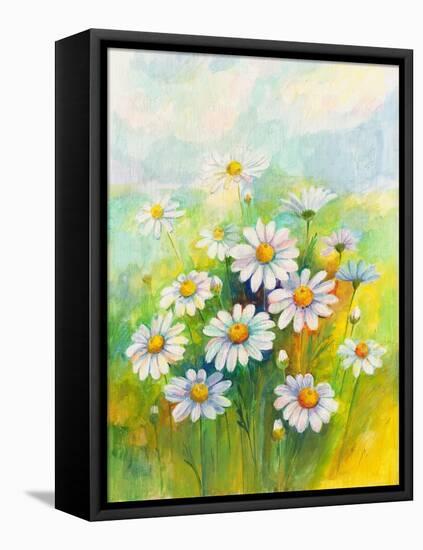 Daisies in a Flower-ZPR Int’L-Framed Stretched Canvas