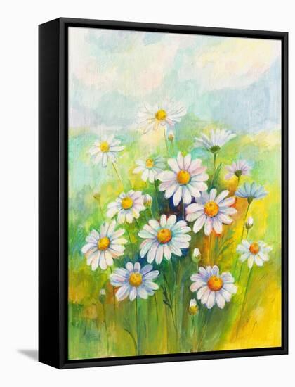 Daisies in a Flower-ZPR Int’L-Framed Stretched Canvas