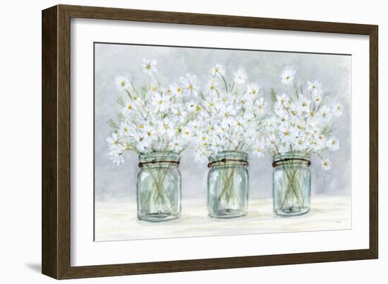 Daisies In Jars 1-Patti Bishop-Framed Art Print