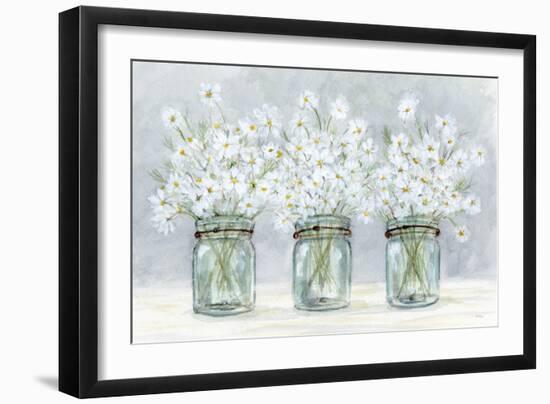 Daisies In Jars 1-Patti Bishop-Framed Art Print