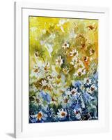 Daisies Watercolor-Pol Ledent-Framed Art Print