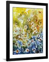 Daisies Watercolor-Pol Ledent-Framed Art Print