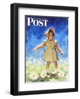 "Daisy Among Daisies," Saturday Evening Post Cover, August 21, 1943-Douglas Crockwell-Framed Premium Giclee Print