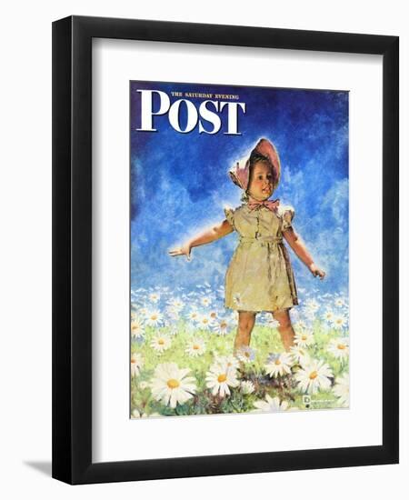 "Daisy Among Daisies," Saturday Evening Post Cover, August 21, 1943-Douglas Crockwell-Framed Premium Giclee Print