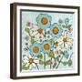 Daisy Blue Flowers-Blenda Tyvoll-Framed Giclee Print