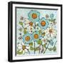 Daisy Blue Flowers-Blenda Tyvoll-Framed Giclee Print