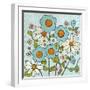 Daisy Blue Flowers-Blenda Tyvoll-Framed Giclee Print