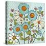 Daisy Blue Flowers-Blenda Tyvoll-Stretched Canvas