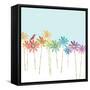 DaisyRainbow    flowers, hummingbird, floral-Robbin Rawlings-Framed Stretched Canvas
