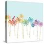 DaisyRainbow    flowers, hummingbird, floral-Robbin Rawlings-Stretched Canvas