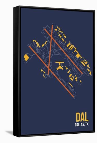 DAL Airport Layout-08 Left-Framed Stretched Canvas