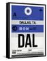 DAL Dallas Luggage Tag 1-NaxArt-Framed Stretched Canvas