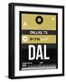 DAL Dallas Luggage Tag 2-NaxArt-Framed Art Print