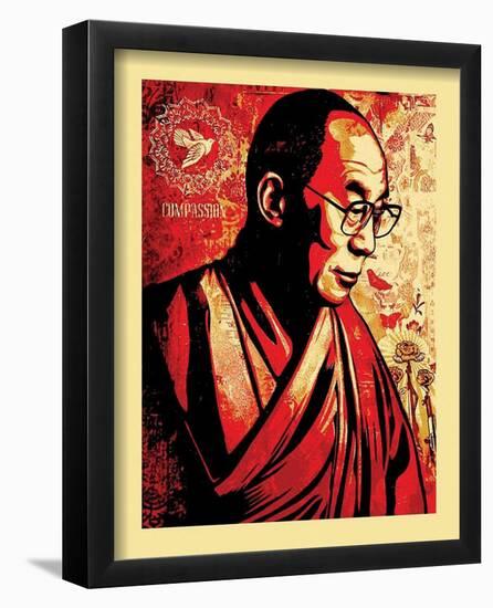 Dalai Lama Compassion Graffiti Poster-null-Framed Poster