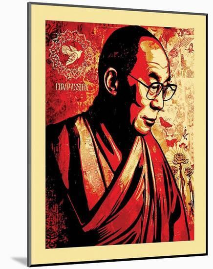Dalai Lama Compassion Graffiti Poster-null-Mounted Poster