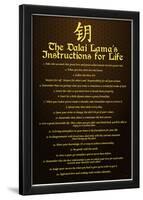 Dalai Lama (Instructions For Life) Art Poster Print-null-Lamina Framed Poster