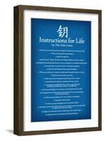 Dalai Lama Instructions For Life Blue Art-null-Framed Art Print