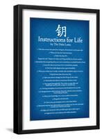 Dalai Lama Instructions For Life Blue Art-null-Framed Art Print