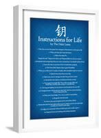 Dalai Lama Instructions For Life Blue Art-null-Framed Art Print