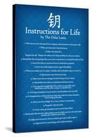 Dalai Lama Instructions For Life Blue Motivational Poster Art Print-null-Stretched Canvas