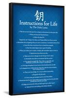Dalai Lama Instructions For Life Blue Motivational Poster Art Print-null-Framed Poster
