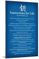 Dalai Lama Instructions For Life Blue Motivational Poster Art Print-null-Mounted Poster