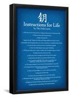 Dalai Lama Instructions For Life Blue Motivational Poster-null-Framed Poster