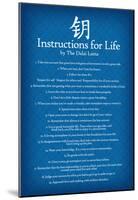 Dalai Lama Instructions For Life Blue Motivational Poster-null-Mounted Poster