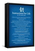 Dalai Lama Instructions For Life Blue Motivational Poster-null-Framed Stretched Canvas