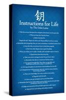 Dalai Lama Instructions For Life Blue Motivational Poster-null-Stretched Canvas