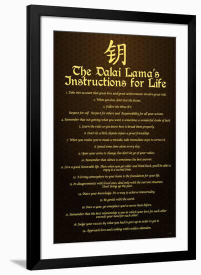 Dalai Lama (Instructions For Life)-null-Framed Art Print