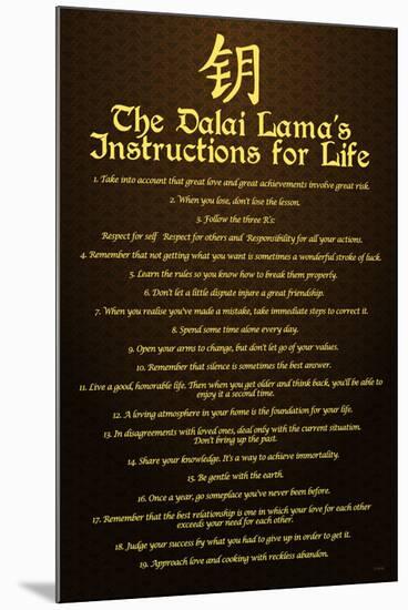 Dalai Lama (Instructions For Life)-null-Mounted Art Print