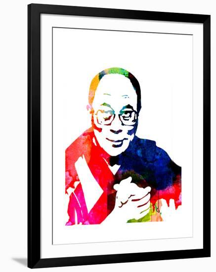 Dalai Lama Watercolor-Lora Feldman-Framed Art Print