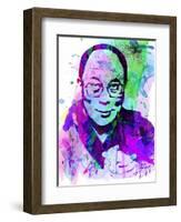 Dalai Lama Watercolor-Anna Malkin-Framed Art Print